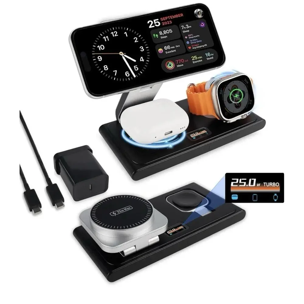3-in-1 MagSafe Wireless Charging Station for iPhone, Apple Watch, AirPods